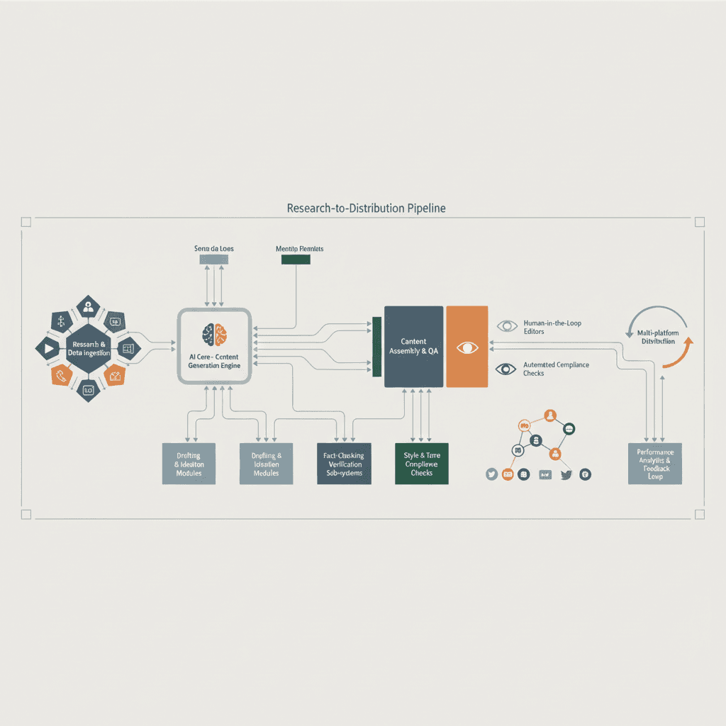 What an AI content factory actually looks like in practice architecture diagram visual