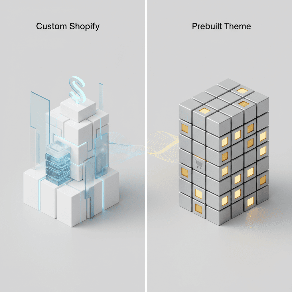 Custom Shopify Theme vs Prebuilt Theme hero cover