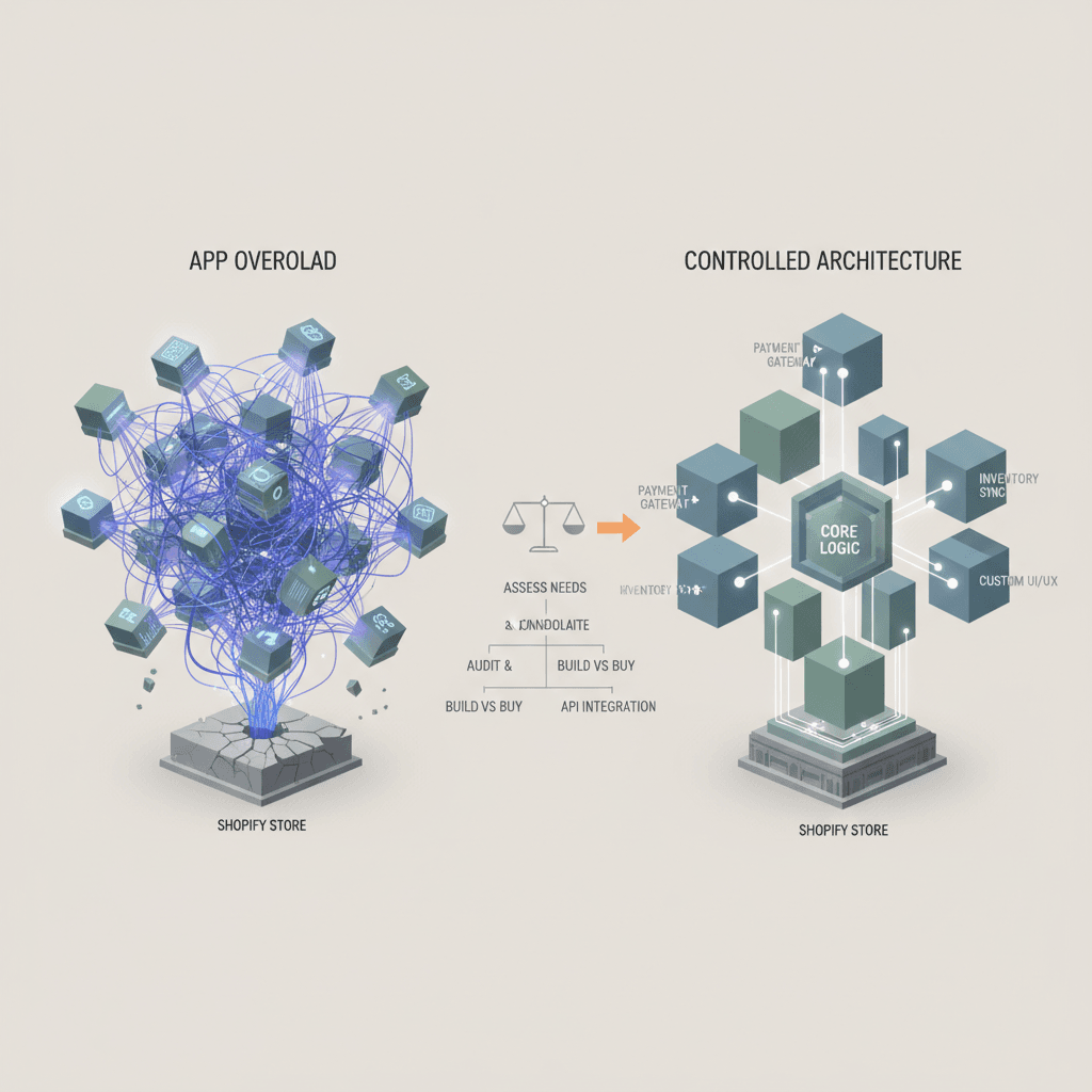 How to reduce Shopify app dependency without breaking the store comparison visual