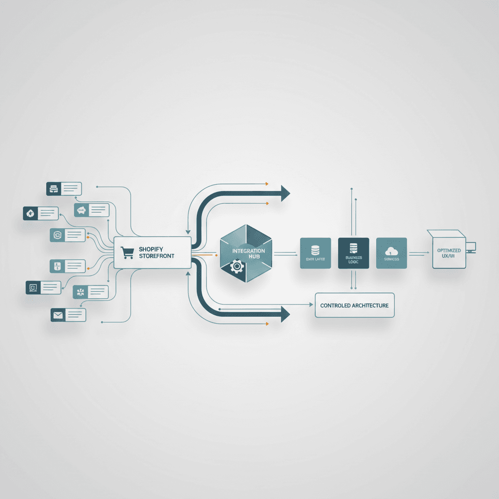 How to reduce Shopify app dependency without breaking the store architecture diagram visual