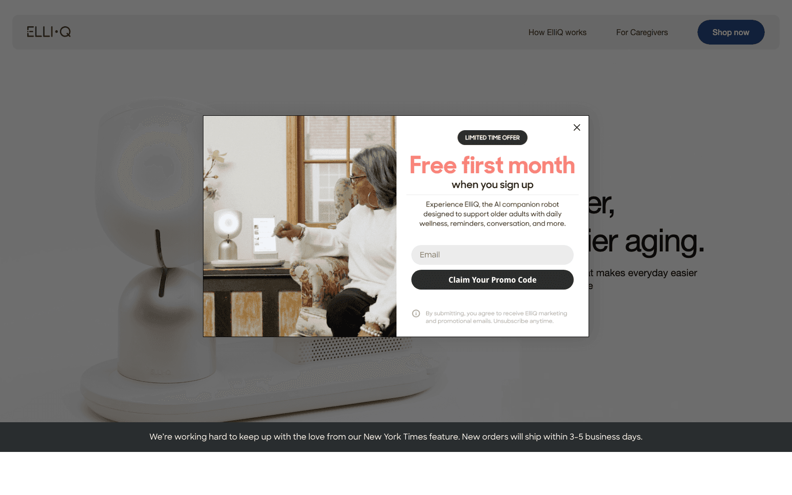 ELLIQ website screenshot