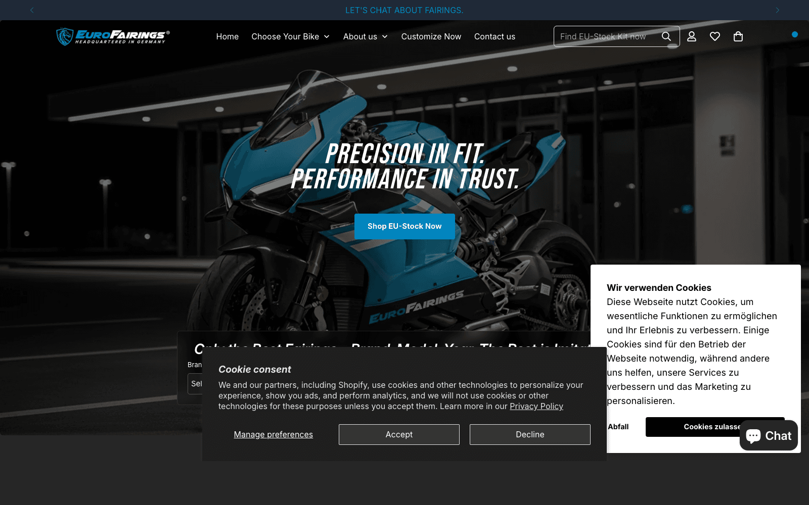 EuroFairings website screenshot