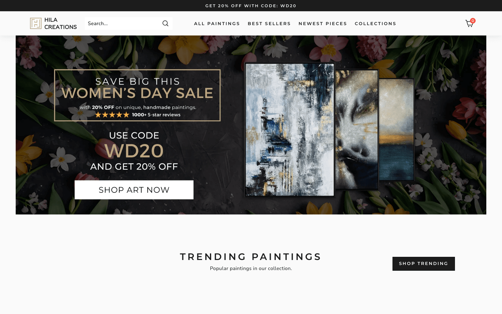 Hila Creations website screenshot