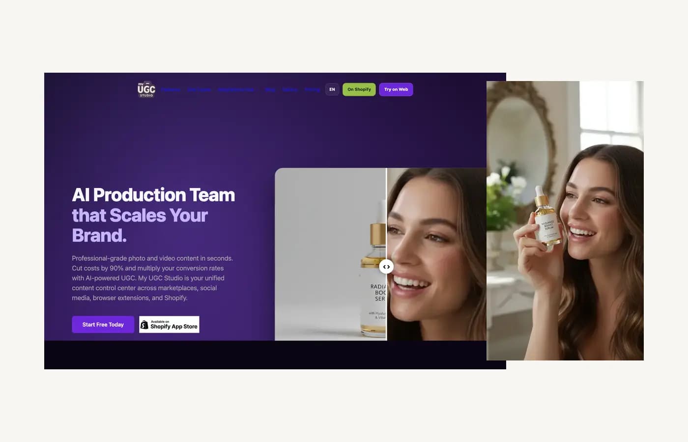 My UGC Studio interface detail