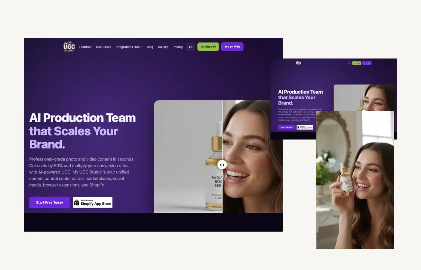 My UGC Studio workflow interface
