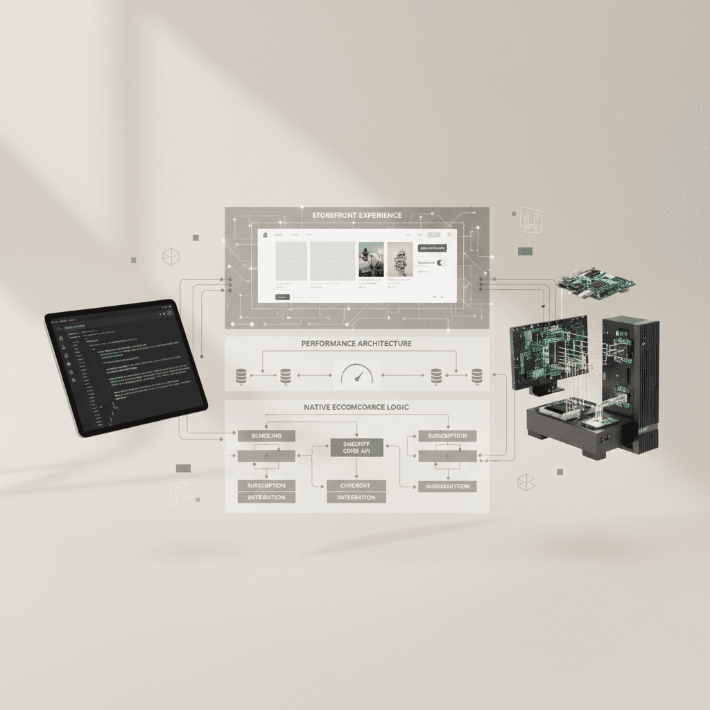Shopify storefront and technical architecture visual
