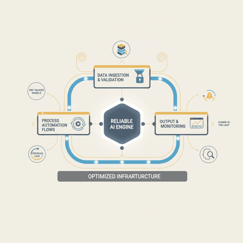 AI Workflow Design for Lean Teams architecture diagram visual