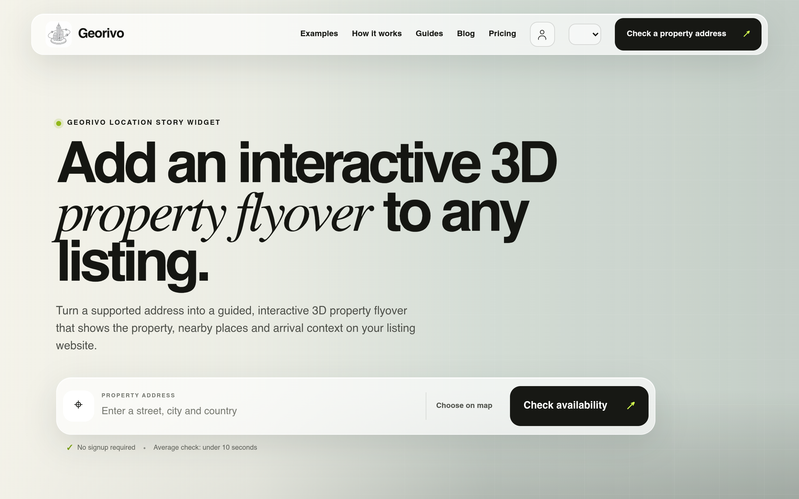 Georivo interactive 3D property flyover example