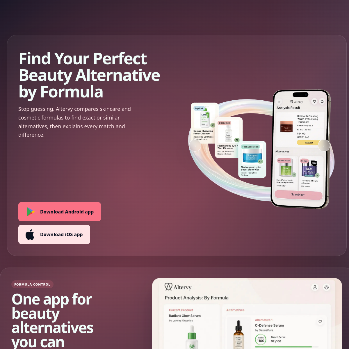 Altervy: AI Beauty Alternative Finder by Formula Similarity
