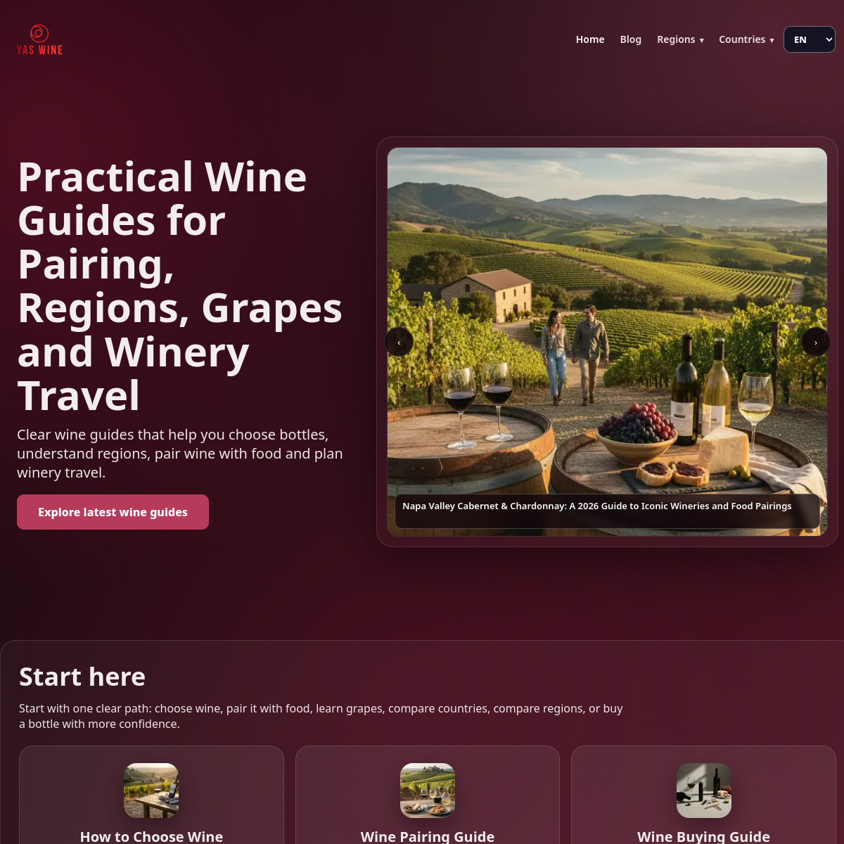 YAS Wine: Practical Wine Guides for Pairing, Regions, Grapes and Buying