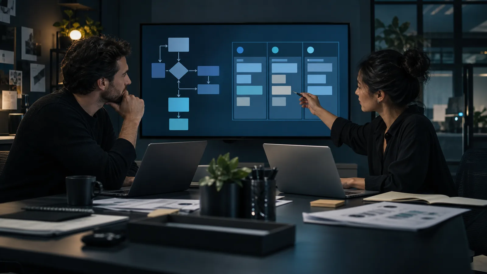 Founder und Operations-Leitung prüfen Workflow-Verantwortung und Rollenreife