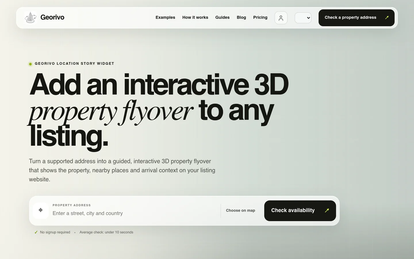 Georivo пример интерактивного 3D-облета недвижимости