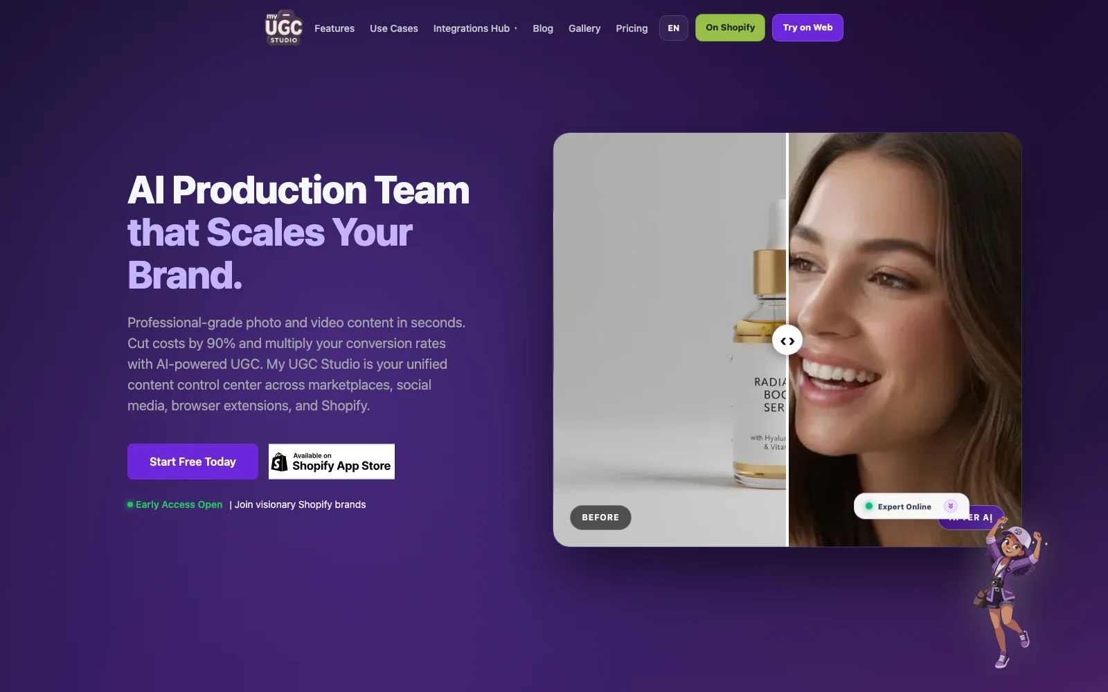 My UGC Studio main product screen